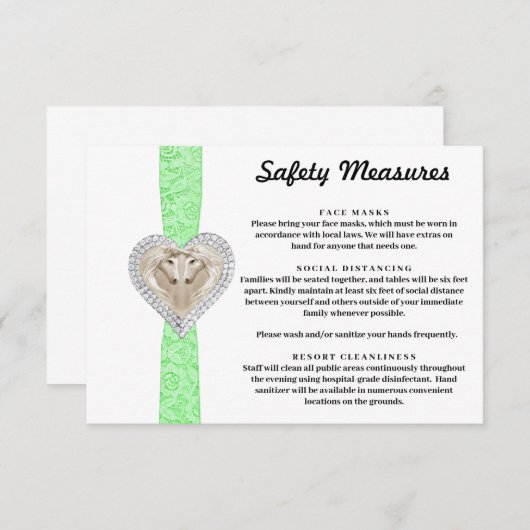 Eenhoring Groen Kant Veiligheidsmaatregelen Informatiekaartje (Voorkant / Achterkant)