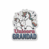 Eenhoring Grootvader Antieke Gravure Shirt Ontwerp Sticker (Voorkant)