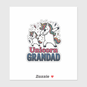 Eenhoring Grootvader Antieke Gravure Shirt Ontwerp Sticker