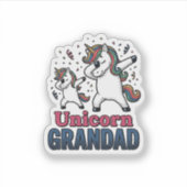 Eenhoring Grootvader Antieke Gravure Shirt Ontwerp Sticker (Voorkant)