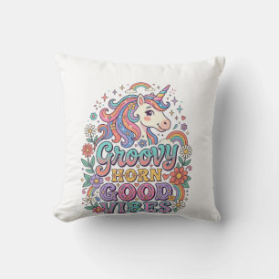 Eenhoring Groovy Hoorn Goede Vibes Aardige POD Kun Kussen