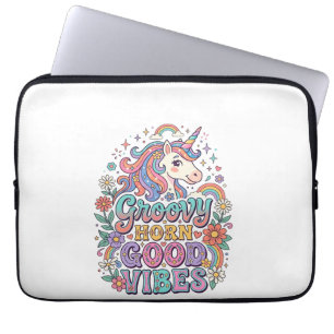 Eenhoring Groovy Hoorn Goede Vibes Aardige POD Kun Laptop Sleeve