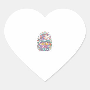 Eenhoring Groovy Horen Goede Trillingen Aardige PO Hart Sticker