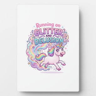 Eenhoring hardlopend op Glitter en Verleidelijke W Fotoplaat