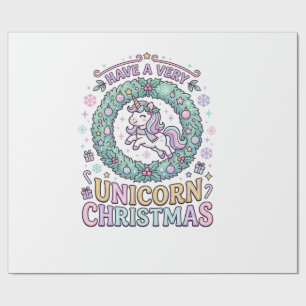 Eenhoring Heeft een Zeer Eenhoring Kerstmis Vet Ty Cadeaupapier