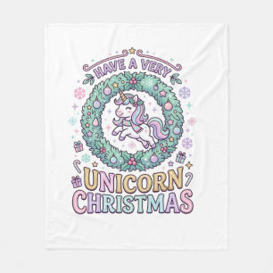 Eenhoring Heeft een Zeer Eenhoring Kerstmis Vet Ty Fleece Deken