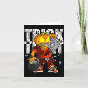 Eenhoring Heks Halloween Zwarte Kat Oranje Maan Kaart