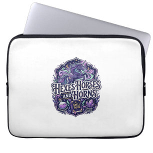 Eenhoring Heksen Paarden en Hoorns POD Klaar POD K Laptop Sleeve