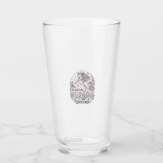 Eenhoring Hemels Bloesem Eenhoring Premium Vector Glas (Voorkant)