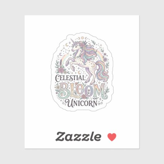 Eenhoring Hemels Bloesem Eenhoring Premium Vector  Sticker (Vel)