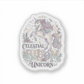 Eenhoring Hemels Bloesem Eenhoring Premium Vector  Sticker (Voorkant)