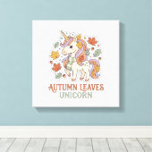 Eenhoring Herfstbladeren Eenhoring Grafisch ontwer Canvas Afdruk (Insitu (Houten vloer))