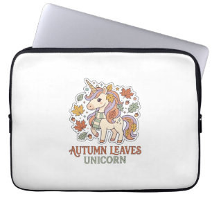 Eenhoring Herfstbladeren Eenhoring Grafisch ontwer Laptop Sleeve