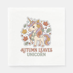 Eenhoring Herfstbladeren Eenhoring Grafisch ontwer Servet