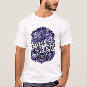 Eenhoring Hexeert Paarden en Hoorns POD Klaar POD T-shirt