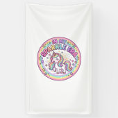 Eenhoring In Mijn Glitter Tijdperk Grappige Print Spandoek (Verticaal)