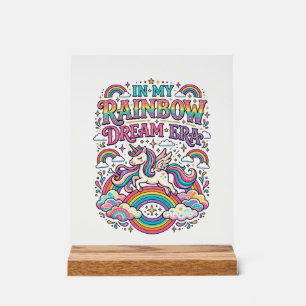Eenhoring In Mijn Regenboog Droomtijdperk Kleurig  Acryl Bord