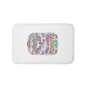 Eenhoring In Mijn Regenboog Droomtijdperk Kleurig  Badmat