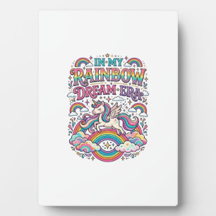 Eenhoring In Mijn Regenboog Droomtijdperk Kleurig  Fotoplaat