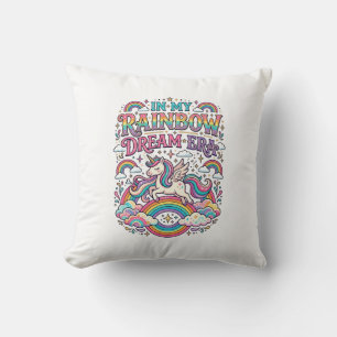 Eenhoring In Mijn Regenboog Droomtijdperk Kleurig Kussen