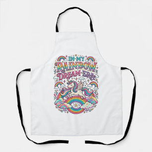 Eenhoring In Mijn Regenboog Droomtijdperk Kleurig  Schort