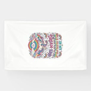 Eenhoring In Mijn Regenboog Droomtijdperk Kleurig  Spandoek