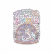 Eenhoring Introvert maar Fonkelend Origineel Wit B Sticker (Voorkant)