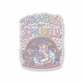Eenhoring Introvert maar Fonkelend Origineel Wit B Sticker (Voorkant)