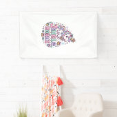 Eenhoring Jingle Hoorns Charmante Kleding Grafisch Spandoek (Insitu)