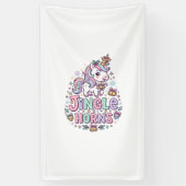 Eenhoring Jingle Hoorns Charmante Kleding Grafisch Spandoek (Verticaal)