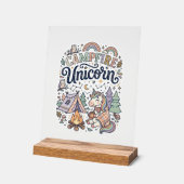 Eenhoring Kampeer vuur Eenhoring Premium Vector St Acryl Bord (Hoek)