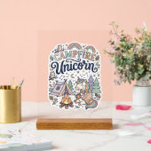 Eenhoring Kampeer vuur Eenhoring Premium Vector St Acryl Bord (Huwelijk)