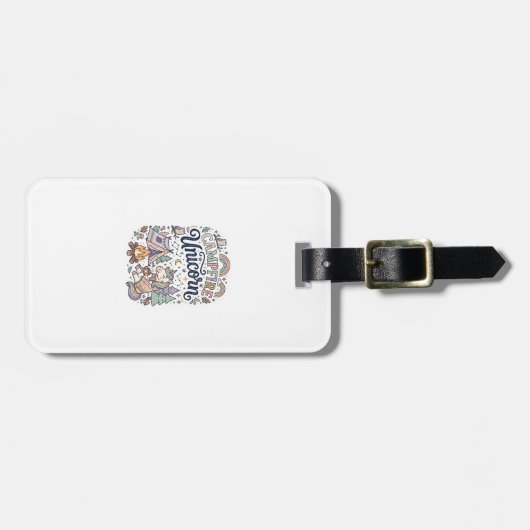 Eenhoring Kampeer vuur Eenhoring Premium Vector St Bagagelabel (Voorkant horizontaal)