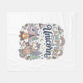 Eenhoring Kampeer vuur Eenhoring Premium Vector St Fleece Deken (Voorkant (Horizontaal))