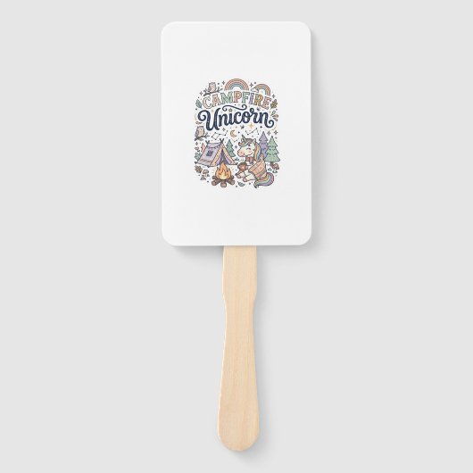 Eenhoring Kampeer vuur Eenhoring Premium Vector St Handwaaier (Voorkant)