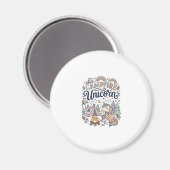 Eenhoring Kampeer vuur Eenhoring Premium Vector St Magneet (Voorkant / Achterkant)