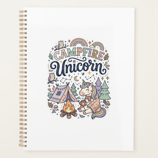 Eenhoring Kampeer vuur Eenhoring Premium Vector St Planner (Voorkant)