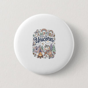 Eenhoring Kampeer vuur Eenhoring Premium Vector St Ronde Button 5,7 Cm