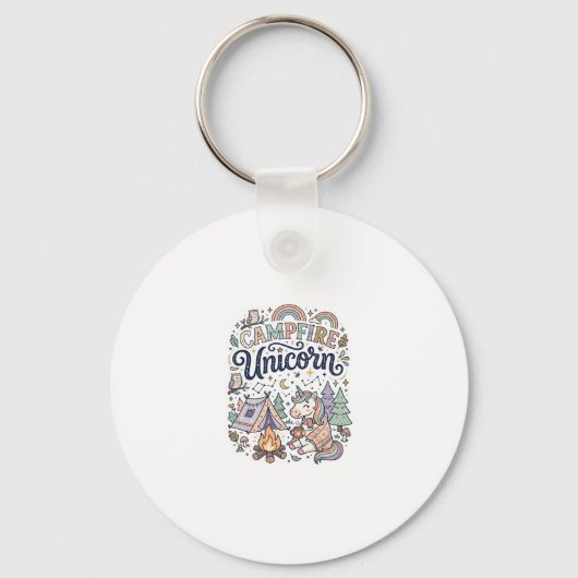 Eenhoring Kampeer vuur Eenhoring Premium Vector St Sleutelhanger (Voorkant)