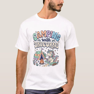 Eenhoring Kamperen met Eenhoring Kawaii Sticker en T-shirt