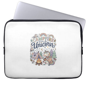 Eenhoring Kampvuur Eenhoring Premium Vector Sticke Laptop Sleeve