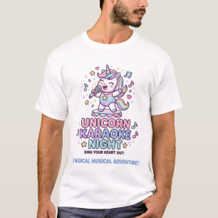 Eenhoring Karaoke Nacht Vet Typografie Product Gra T-shirt