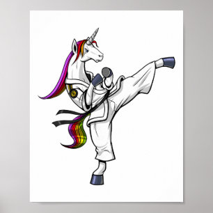 Eenhoring Karate Ninja Vechtkunst Judo Kickboksen Poster