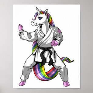 Eenhoring Karate Ninja Vechtkunst Judo Kickboksen  Poster