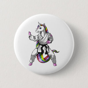 Eenhoring Karate Ninja Vechtkunst Judo Kickboksen Ronde Button 5,7 Cm