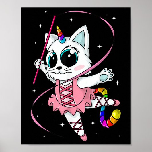 Eenhoring Kat Cati Korrel Kittycorn Schattige Kat  Poster (Voorkant)