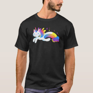 Eenhoring Kitty Regenboog - Vliegende Unicat Catic T-shirt