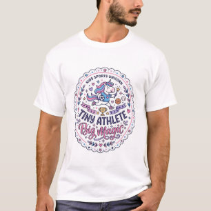 Eenhoring Kleine Atleet Grote Magie Speelse Print T-shirt