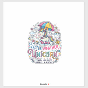 Eenhoring Kleine Weer Eenhoorn Trendy T-shirt Graf Sticker