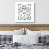 Eenhoring Konijnentuin Kawaii Typografie Ontwerp_ Canvas Afdruk (Insitu (Slaapkamer))